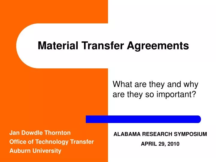 material transfer agreements