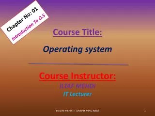 Course Title: Operating system