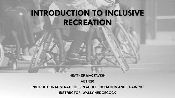 introduction to inclusive recreation