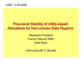 Flow-level Stability of Utility-based Allocations for Non-convex Rate Regions