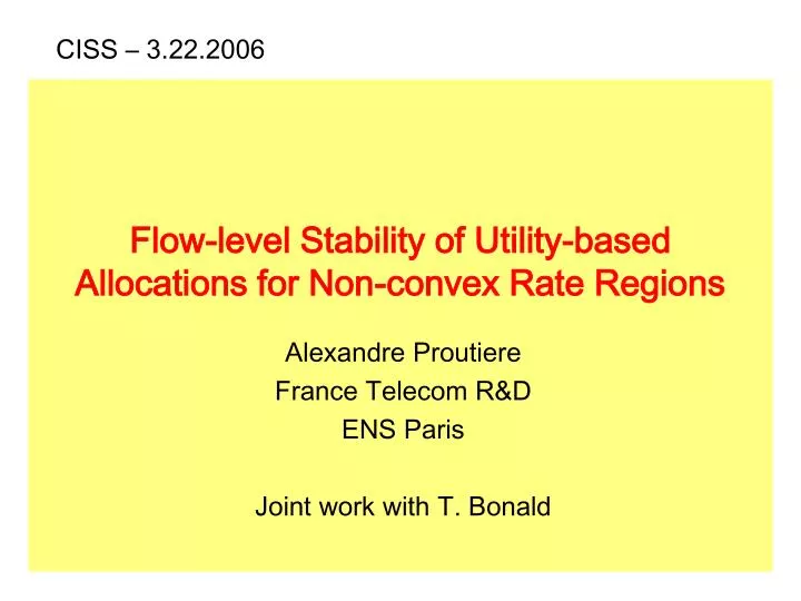 flow level stability of utility based allocations for non convex rate regions