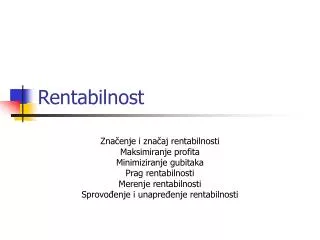 rentabilnost