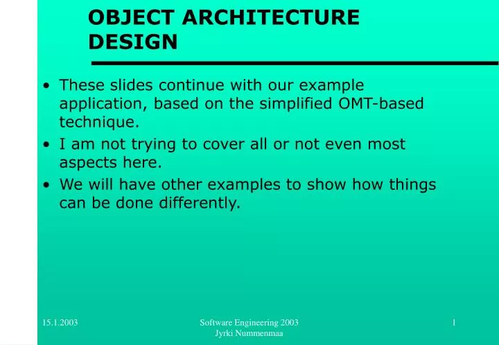 object architecture design