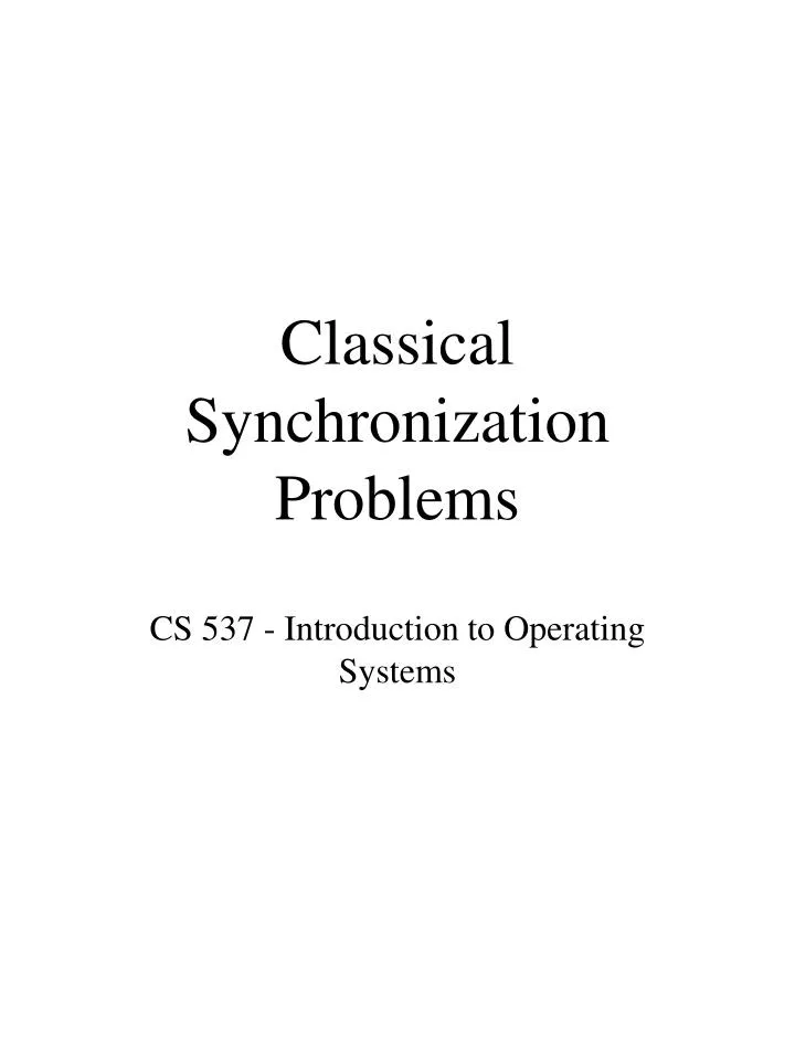 classical synchronization problems