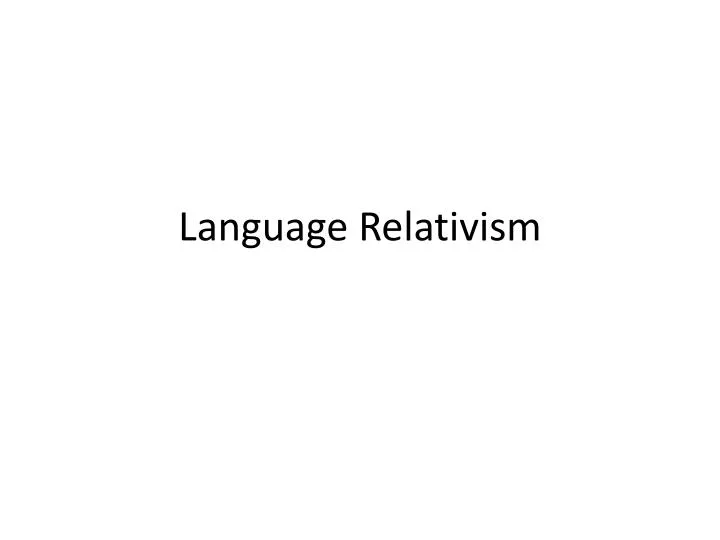 language relativism