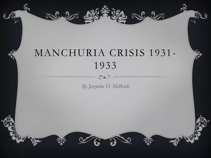 manchuria crisis 1931 1933