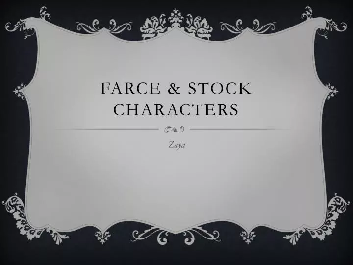 farce stock characters