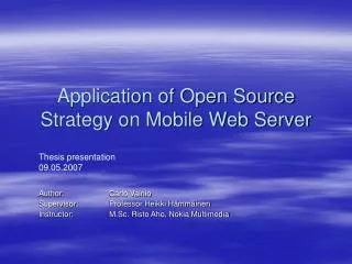 application of open source strategy on mobile web server