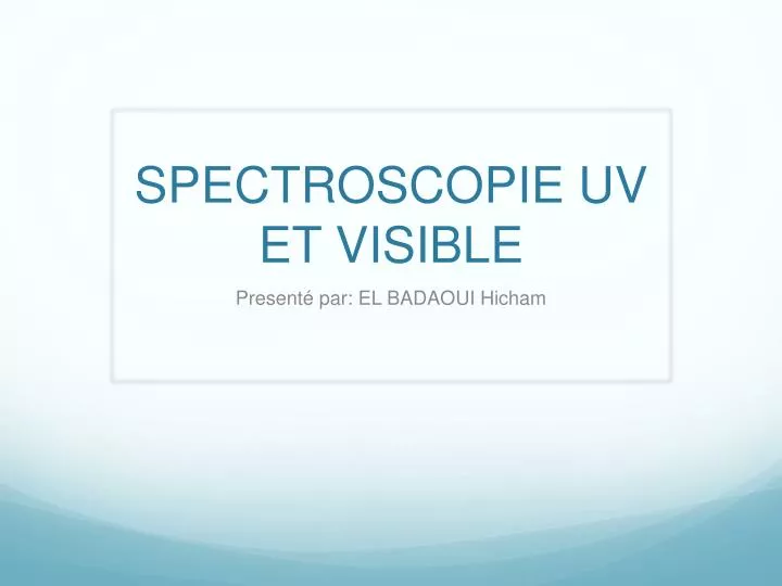 spectroscopie uv et visible