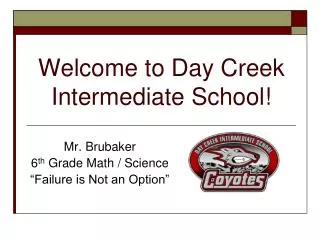 Welcome to Day Creek Intermediate School!