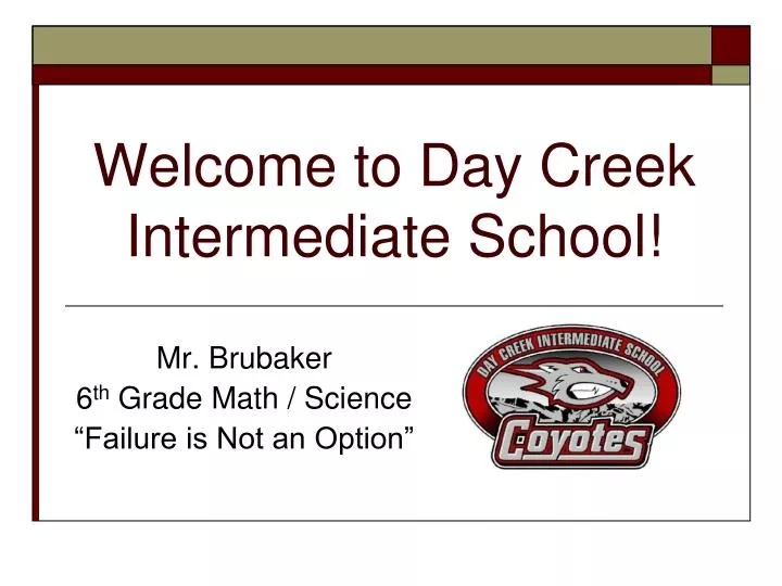 welcome to day creek intermediate school