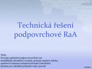 technick e en podpovrchov raa
