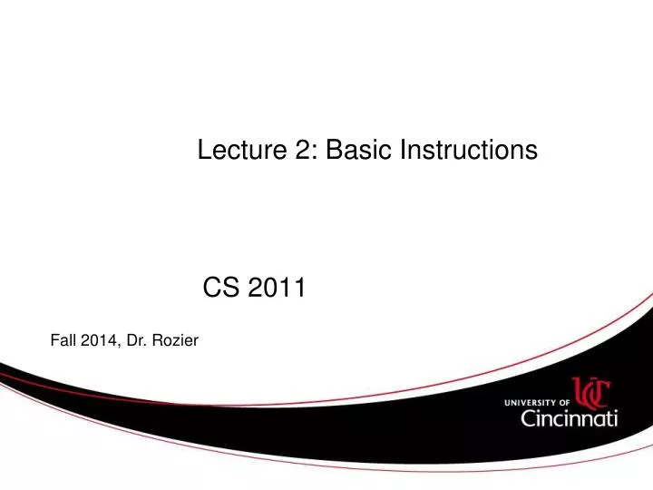 lecture 2 basic instructions