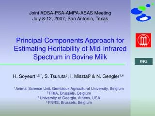 Principal Components Approach for Estimating Heritability of Mid-Infrared Spectrum in Bovine Milk