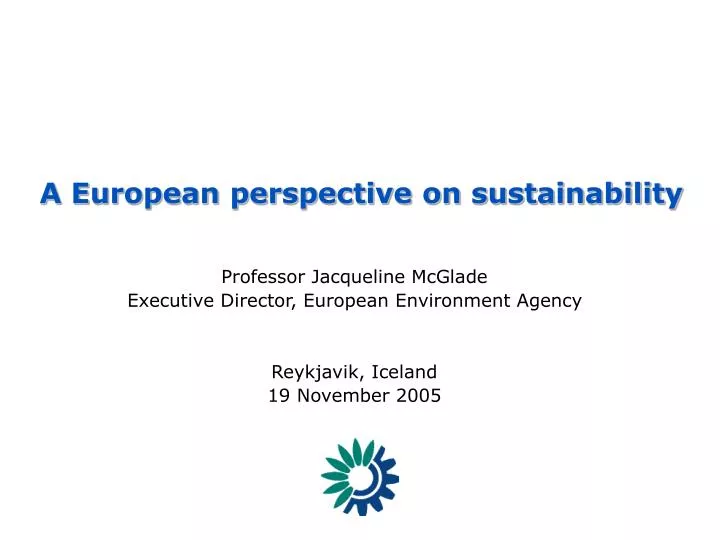 a european perspective on sustainability