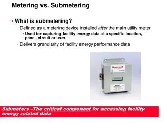 Metering vs. Submetering