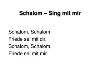 schalom sing mit mir