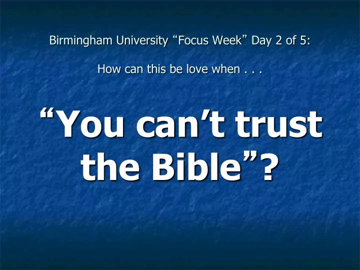 birmingham university focus week day 2 of 5 how can this be love when