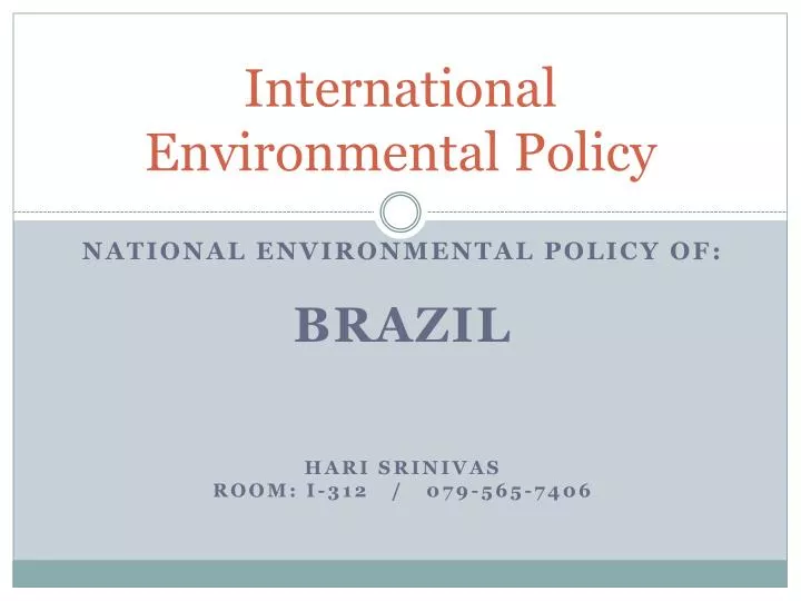 international environmental policy