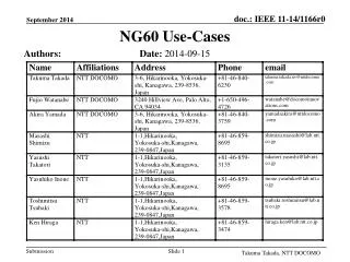 NG60 Use-Cases