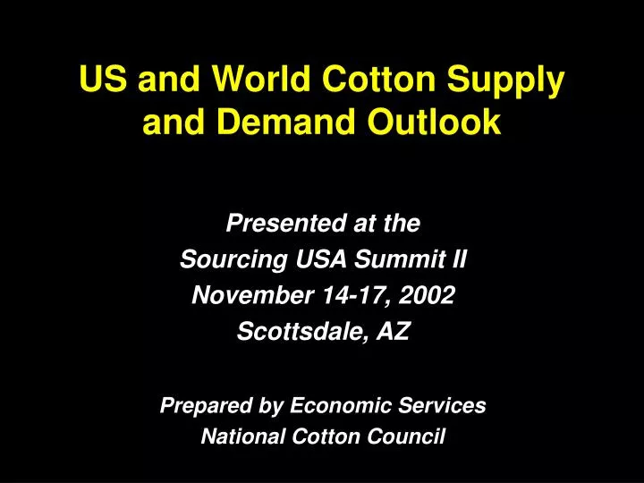 us and world cotton supply and demand outlook