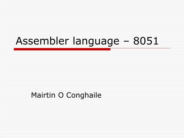 assembler language 8051
