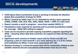 SDCG developments