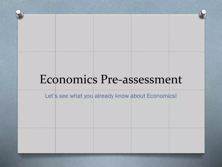 economics pre assessment