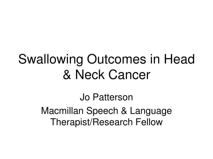 swallowing outcomes in head neck cancer