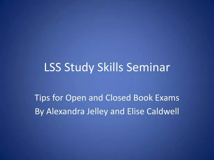 lss study skills seminar