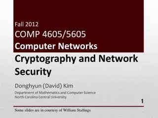 Fall 2012 COMP 4605/5605 Computer Networks