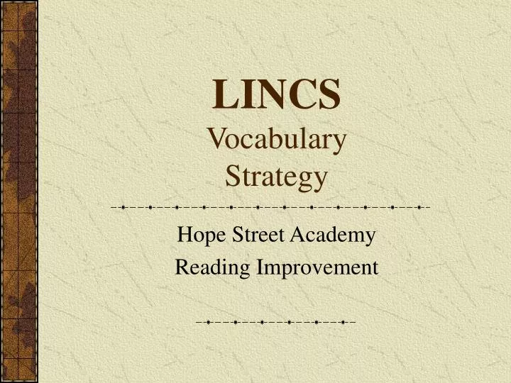lincs vocabulary strategy