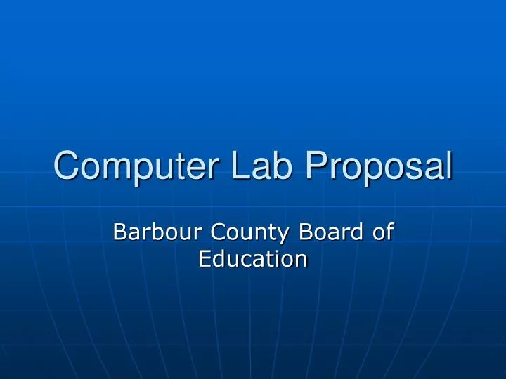 computer lab proposal