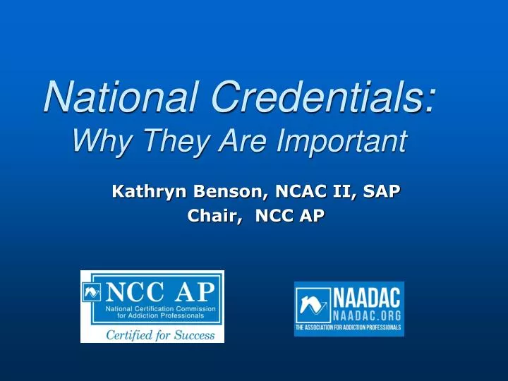 national credentials why they are important