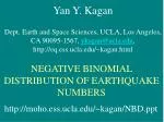 Negative Binomial Distribution in Seismic Analysis - slide 1