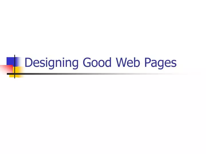 designing good web pages