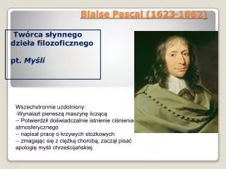 blaise pascal 1623 1662