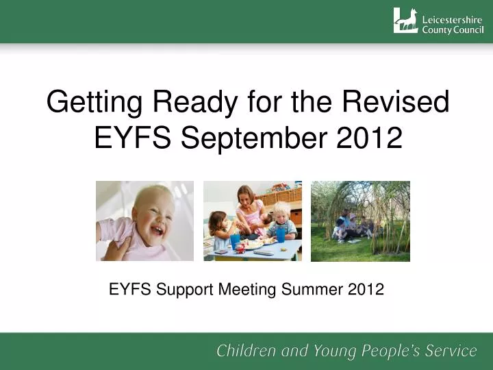 getting ready for the revised eyfs september 2012