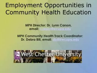 Employment Opportunities in Community Health Education