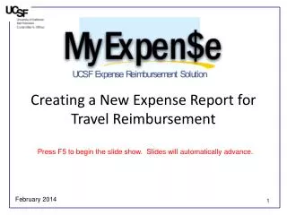 Creating a New Expense Report for Travel Reimbursement
