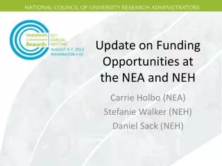 Update on Funding Opportunities at the NEA and NEH