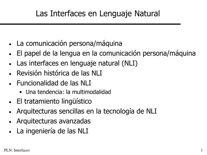 las interfaces en lenguaje natural