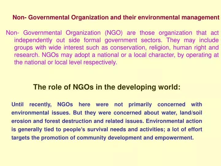 PPT Non Governmental Organization And Their Environmental Management 