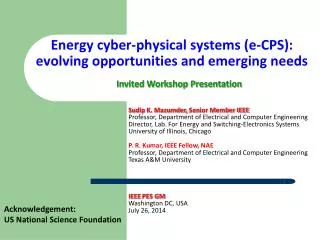 Energy cyber-physical systems (e-CPS): evolving opportunities and emerging needs