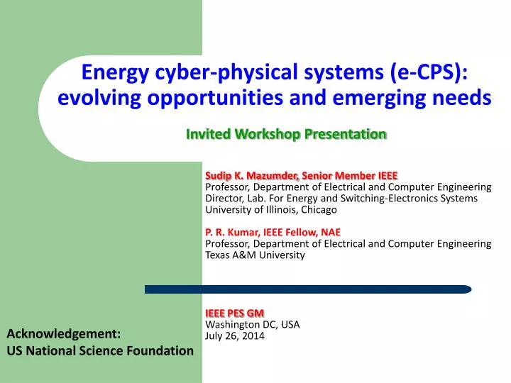 energy cyber physical systems e cps evolving opportunities and emerging needs