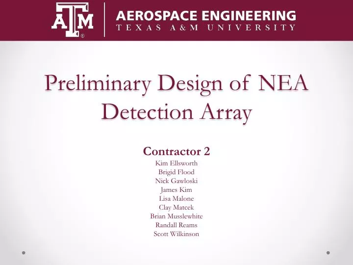preliminary design of nea detection array