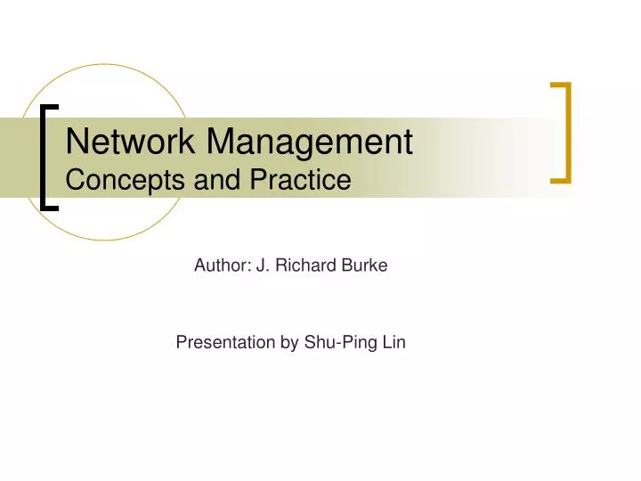 network management concepts and practice
