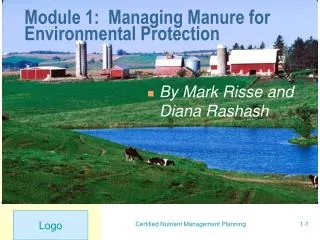Module 1: Managing Manure for Environmental Protection