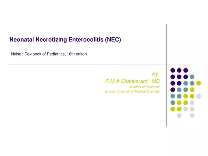 neonatal necrotizing enterocolitis nec nelson textbook of pediatrics 18th editon