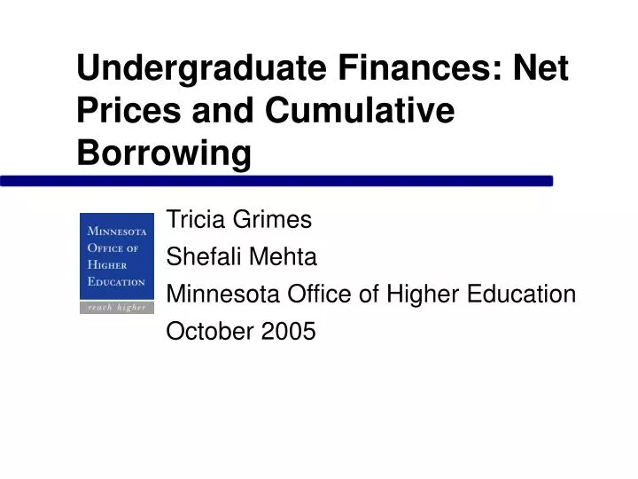 undergraduate finances net prices and cumulative borrowing